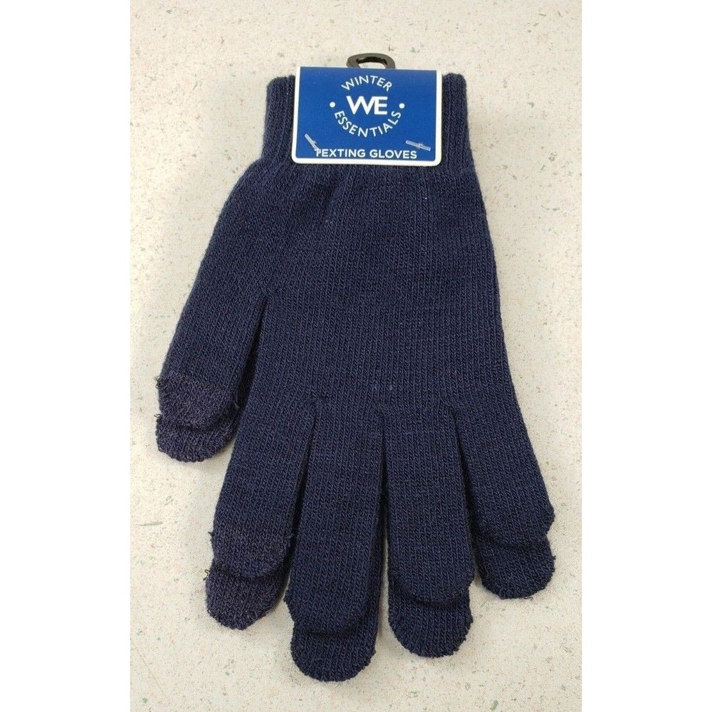Winter Essentials Unisex One Size Blue Texting Elongated Gloves New